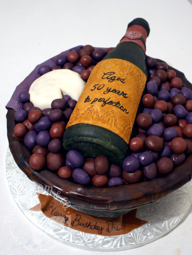 Wine Basket Cake by The Cake Mom & Co.