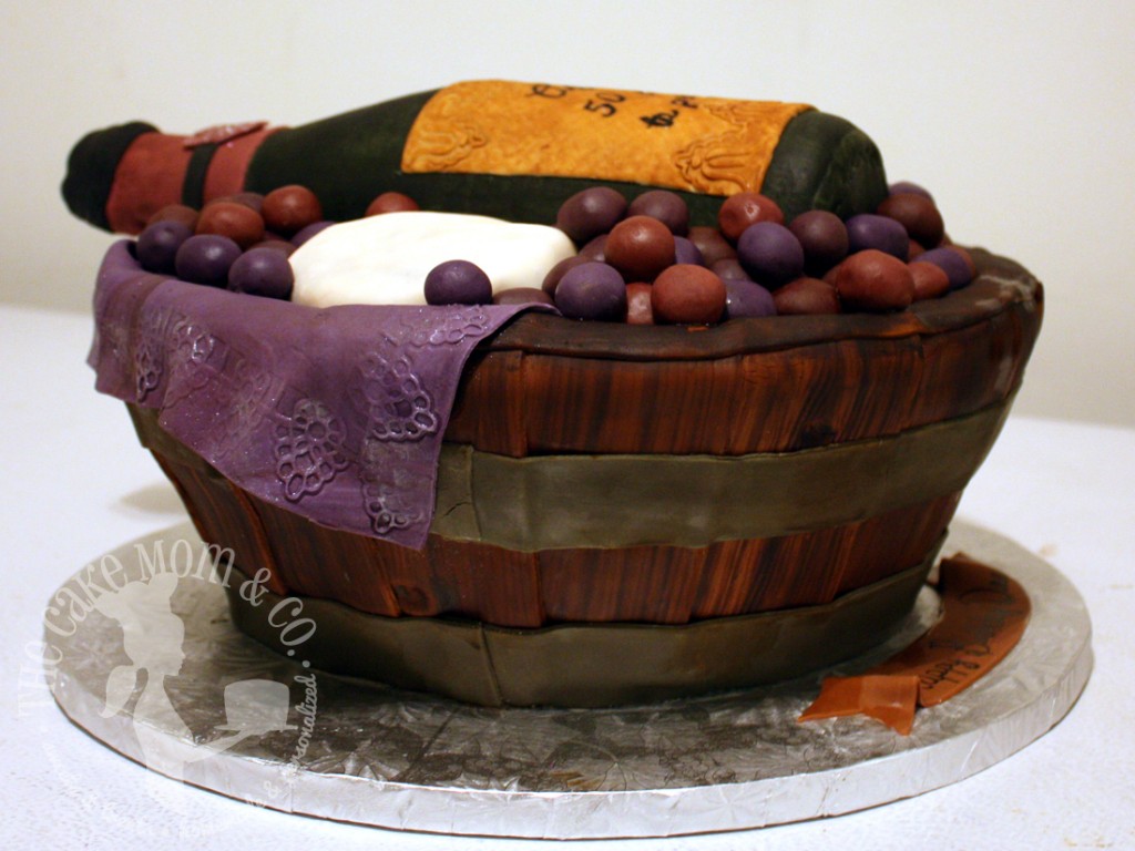 Wine Basket Cake by The Cake Mom & Co.